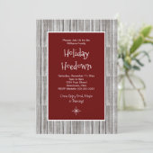 Rustic Wood Christmas Party Hoedown Invitation (Debout devant)