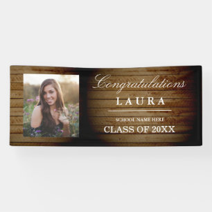 Rustic Wood Congrats Grad Grad Grad Grad Bannière 