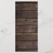 Rustic Wood Country Barn Style Wedding Menu (Achterkant)
