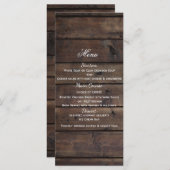 Rustic Wood Country Barn Style Wedding Menu (Voorkant / Achterkant)