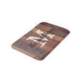 Rustic Wood Country Farmhouse Monogram Badmat (Gekanteld)