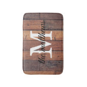 Rustic Wood Country Farmhouse Monogram Badmat (Voorkant Verticaal)
