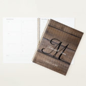 Rustic Wood Country Monogramme Mariage de script (Devant avec enveloppe)