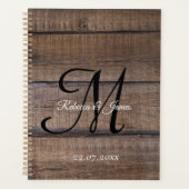 Rustic Wood Country Monogramme Mariage de script (Devant)