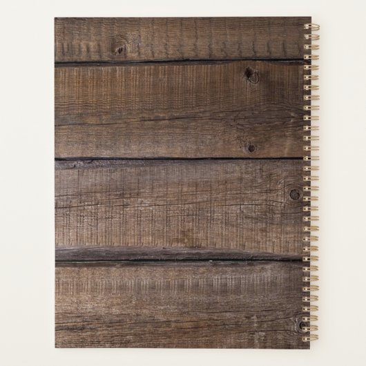 Rustic Wood Country Monogramme Mariage de script (Dos)