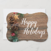 Rustic Wood Country Noël Invitation de fête de Noë (Dos)