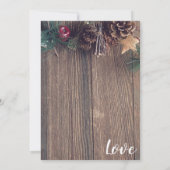 Rustic Wood Country Pine Cone Wedding Invitations Kaart (Achterkant)