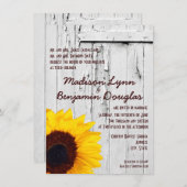 Rustic Wood Country Sunflower Invitations de maria (Devant / Derrière)