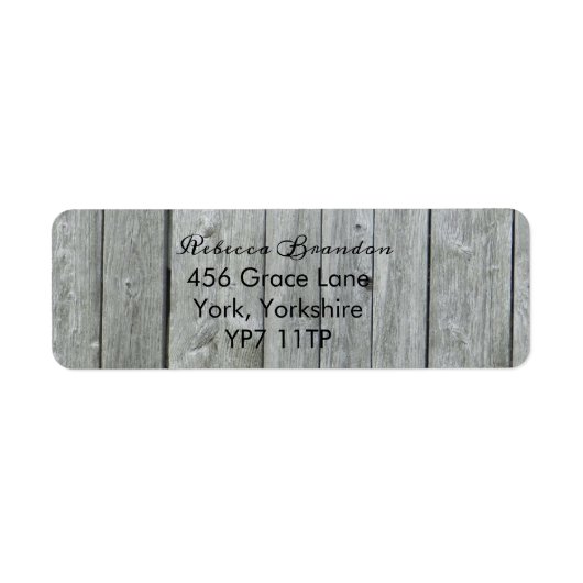 Rustic Wood Country Wedding Return Label (Voorkant)