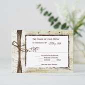 Rustic Wood Country Wedding RSVP-kaarten RSVP Kaartje (Staand voorkant)