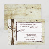 Rustic Wood Country Wedding RSVP-kaarten RSVP Kaartje (Voorkant / Achterkant)