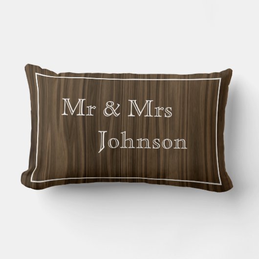 Rustic Wood Couple's Noms Accent Coussin (Recto)