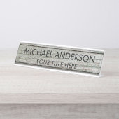 Rustic Wood Custom Bureau Naambordje (Voorkant)