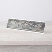 Rustic Wood Custom Bureau Naambordje (Voorkant)