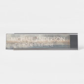 Rustic Wood Custom Bureau Naambordje (Voorkant)