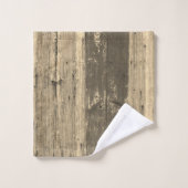 Rustic Wood Customisé Nom de famille Ensemble de s (Gant de toilette)