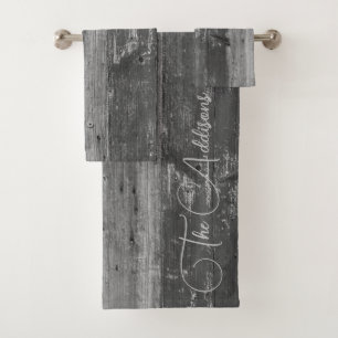 Rustic Wood Customisé Nom de famille Ensemble de s