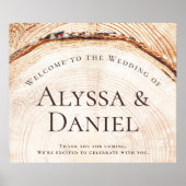 Rustic Wood Cut Welcome to the bruiloft Custom Poster (Voorkant)