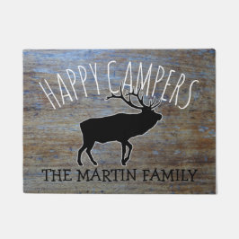Rustic Wood Cute Camping Elk | Happy Campers Deurmat