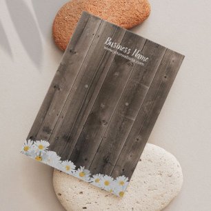 Rustic Wood Daisy Floral Visitekaartje