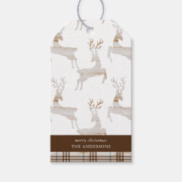 Rustic Wood Deer Cadeaulabel