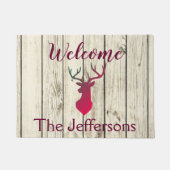 Rustic Wood Deer Deurmat (Voorkant)