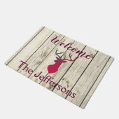 Rustic Wood Deer Deurmat (Schuin)