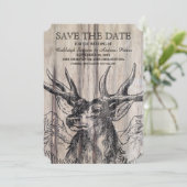 Rustic Wood | Deer Save the Date (Staand voorkant)