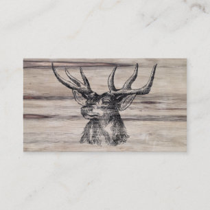 Rustic Wood   Deer Visitekaartje