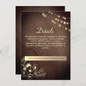 Rustic Wood Détails Mariage Site Carte de boîtier (Devant / Derrière)