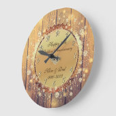 Rustic Wood Diamond 25th Wedding Jubileum Grote Klok (Hoek)