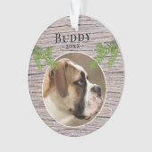 Rustic Wood Dog Pet 2 Photos Noël (devant)