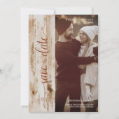 Rustic Wood Effect Wedding Foto Modern Typografie (Voorkant)