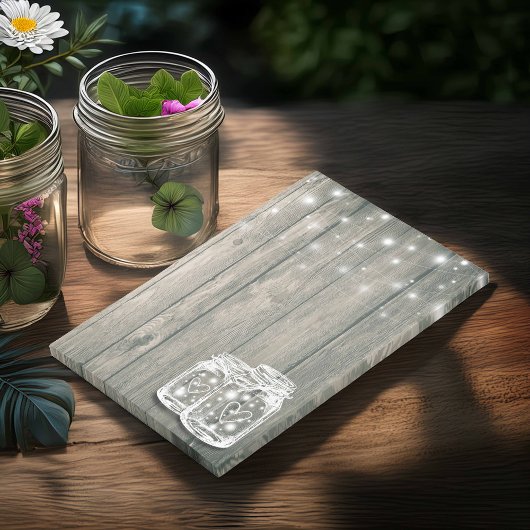Rustic Wood Elegant Mason Jar String Light Post-it® Notes