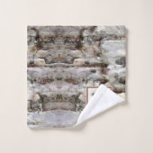 Rustic Wood Elk/rendierfamilie Monogram tan grijs Bad Handdoek (Wasdoekje)