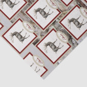 Rustic Wood Elk/rendierfamilie Monogram tan grijs Tissuepapier (Detail)