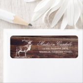 Rustic Wood Elk Wildlife Adresetiketten Etiket (Insitu)