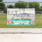 Rustic Wood en Floral Wedding Banner (Insitu)