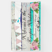 Rustic Wood en Floral Wedding Banner (Verticaal)