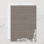 Rustic Wood en Lace Wedding Kaart (Achterkant)