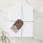 Rustic Wood en Lantern Cadeaulabel (Met Touw)