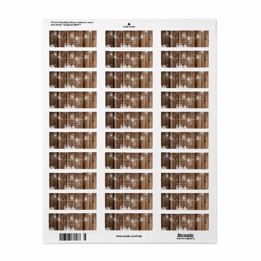 Rustic Wood en Lantern Etiket (Full Sheet)