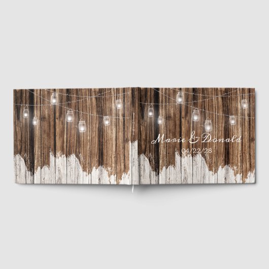 Rustic Wood en Lantern Gastenboek (Volledig)