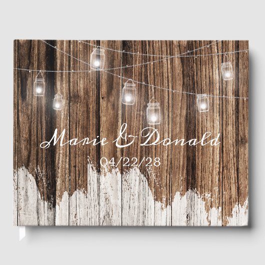 Rustic Wood en Lantern Gastenboek (Voorkant)