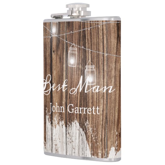 Rustic Wood en Lantern Heupfles (Links)