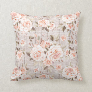 Rustic Wood en  Rozen Romantic Shabby Chic Kussen