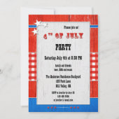 Rustic Wood En vichy 4 juillet Invitation de fête (Devant)