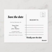 Rustic Wood Enregistrer la date Annonce Carte post (Dos)