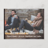 Rustic Wood Enregistrer la date Annonce Carte post (Devant)