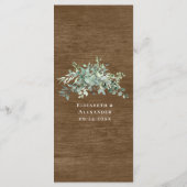 Rustic Wood Eucalyptus Greenery Botanical Wedding Menu (Achterkant)